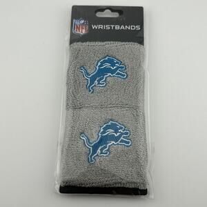 Detroit Lions Wristbands Set of 2 NFL Franklin Sweatbands Gray Blue Logo NWT